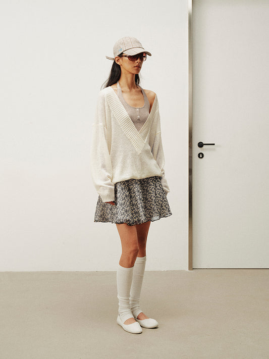 Layered floral skirt