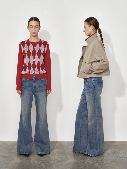 Slim Mid-Rise Stretch Flare Jeans