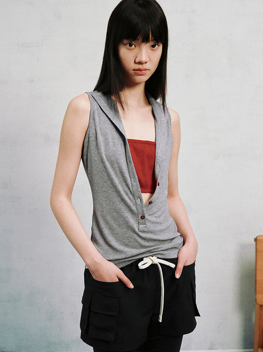 Layered color contrast tank top