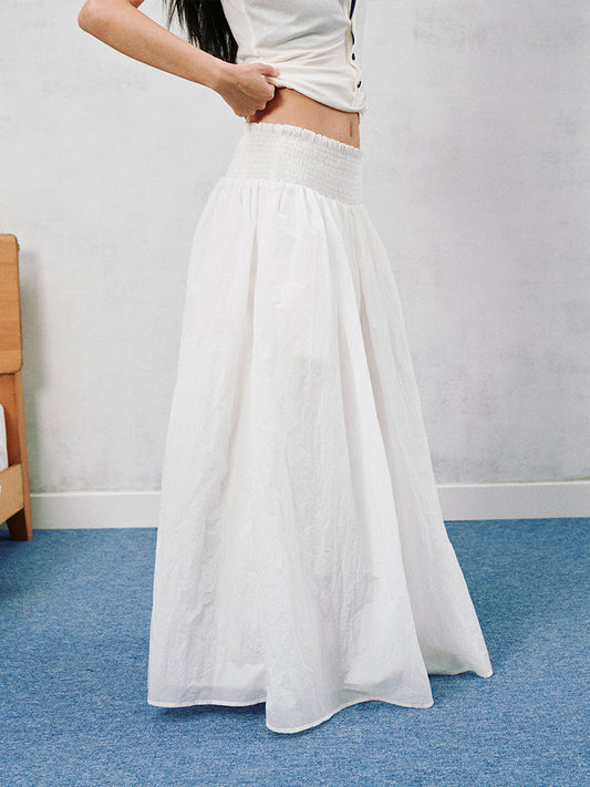 Stretch waist long skirt