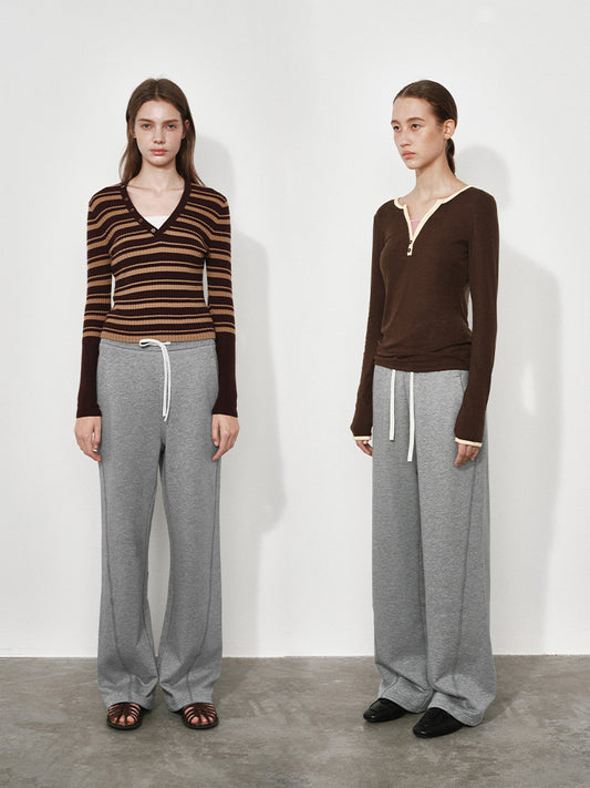 Straight-Leg Sweatpants with Adjustable Cuffs