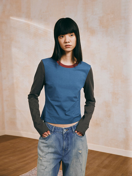 Contrast cotton jersey