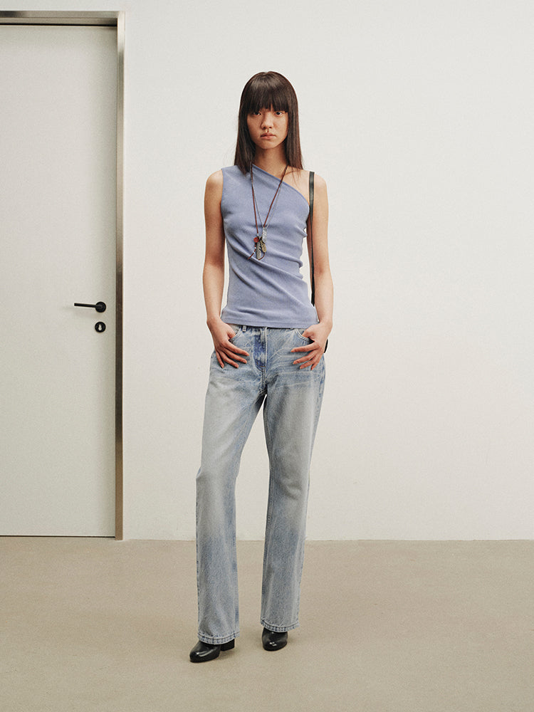 Blue Low-Rise Jeans