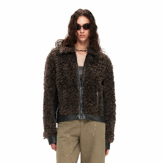 NUHT “Grizzly” Color Matching Faux Wool Jacket