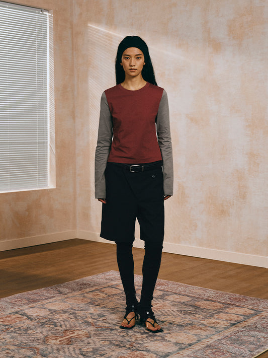 Contrast cotton jersey