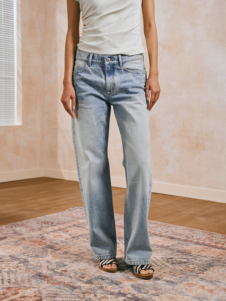 Blue Low-Rise Jeans