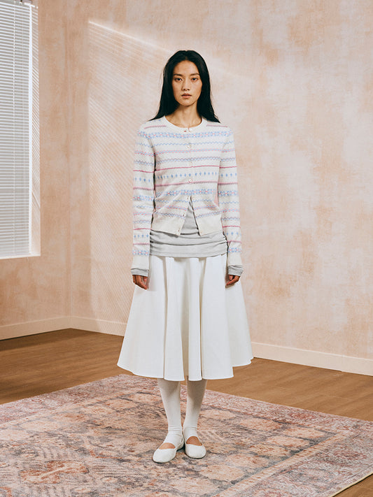 Multicolor Jacquard Cardigan