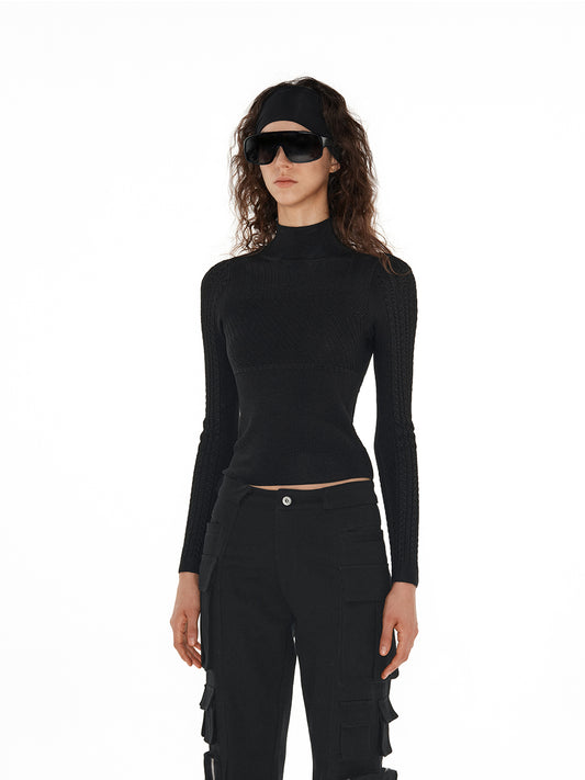 Dark pattern stitching sweater