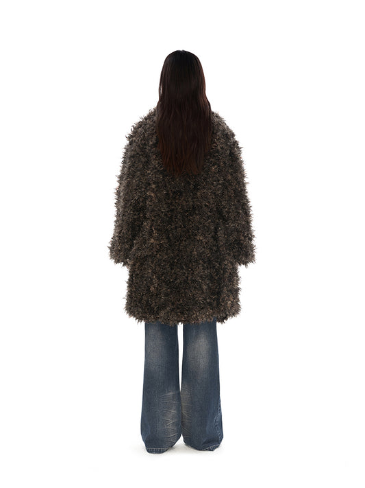 Large-lapel fur coat
