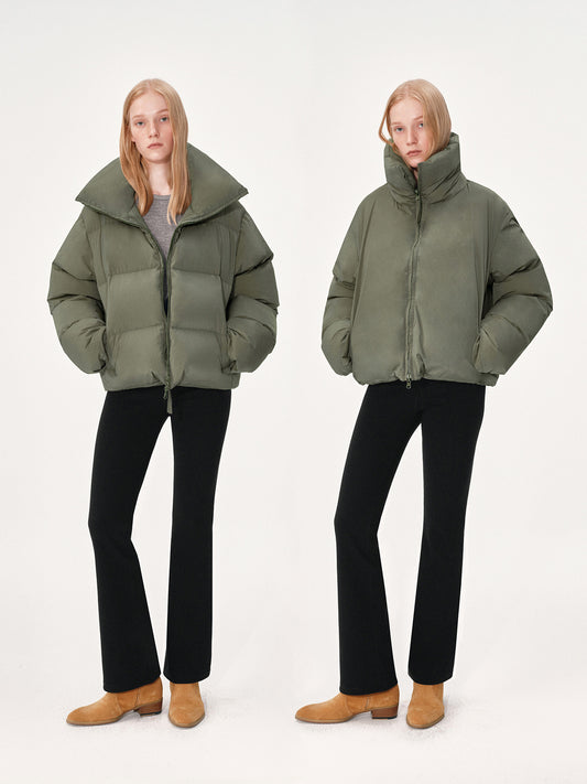 Reversible High-Neck Oversized Down Coat