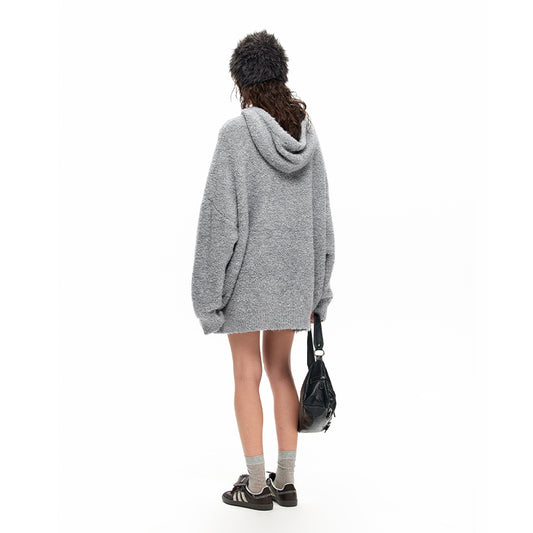 NUHT “Lazy Holiday” Oversize Hooded Sweater(Grey)