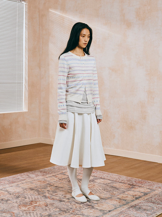 Multicolor Jacquard Cardigan