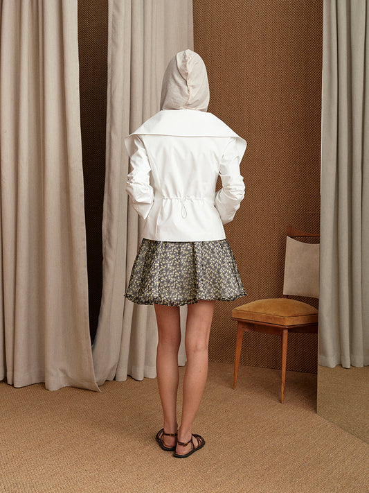 Slim-fit folding collar jacket