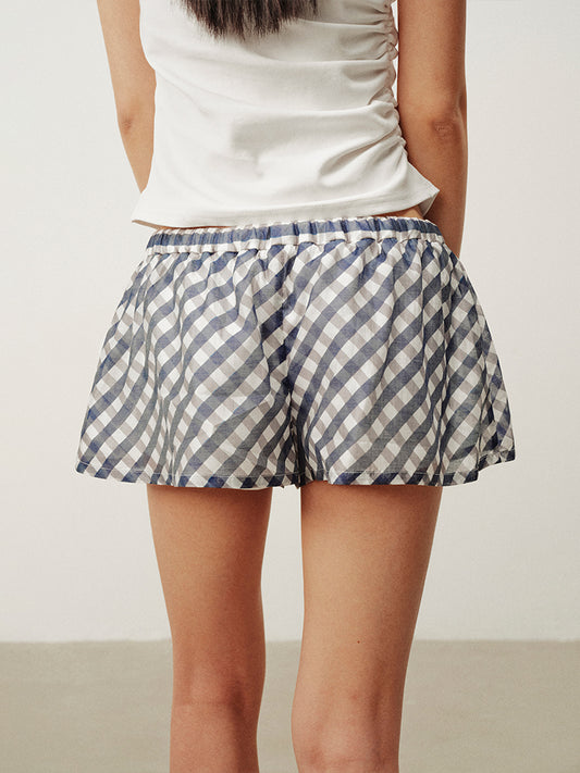 Plaid low-rise shorts