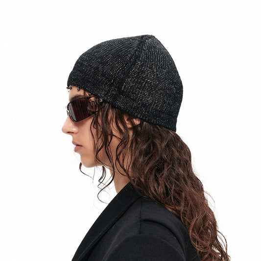 NUHT “Jumping Silver” Beading Knitted Hat(Black&Grey)