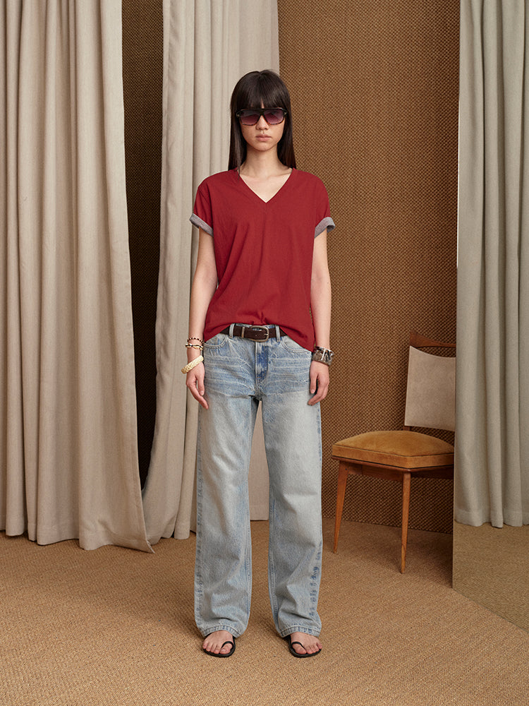 Blue Low-Rise Jeans