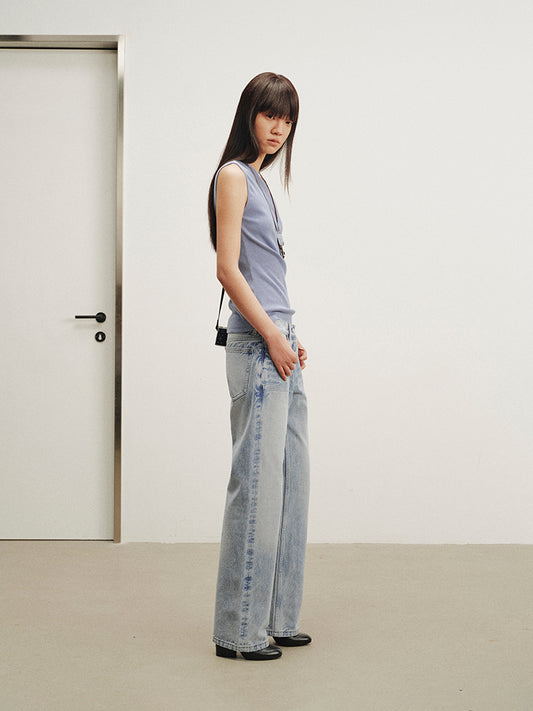Blue Low-Rise Jeans