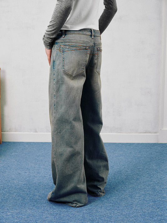 Low-Rise Flared Jeans