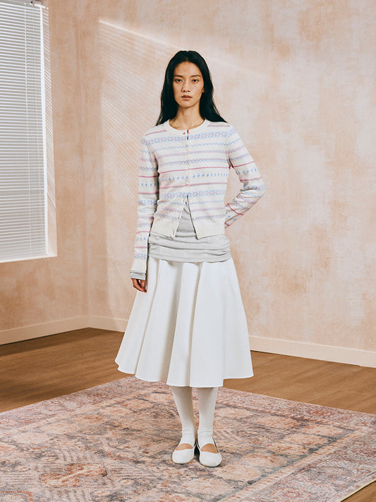 Multicolor Jacquard Cardigan