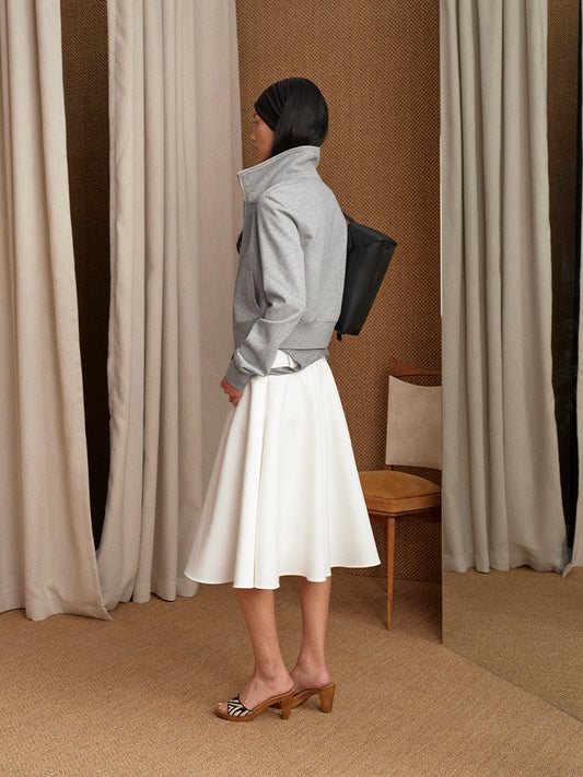 Zip-up high neck sweatshirt