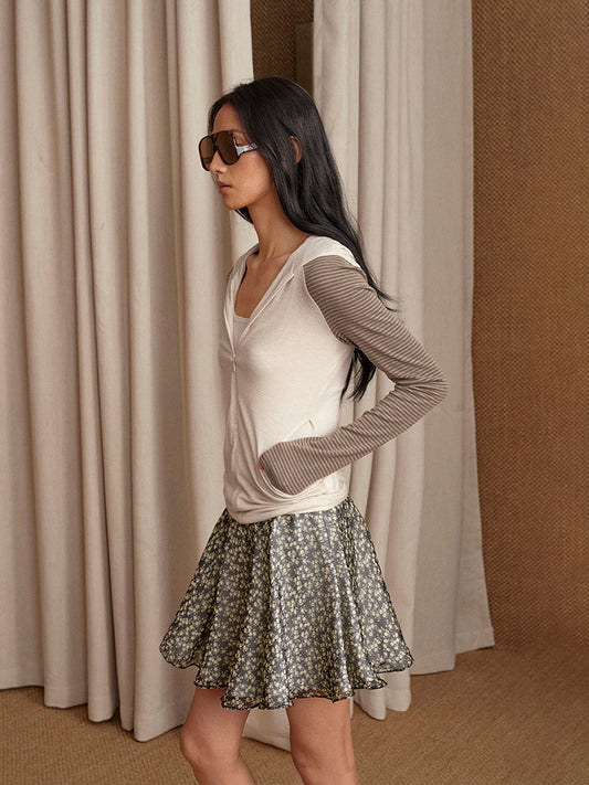 Layered floral skirt