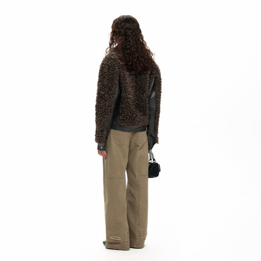 NUHT “Grizzly” Color Matching Faux Wool Jacket