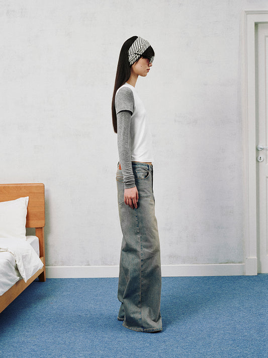 Low-Rise Flared Jeans