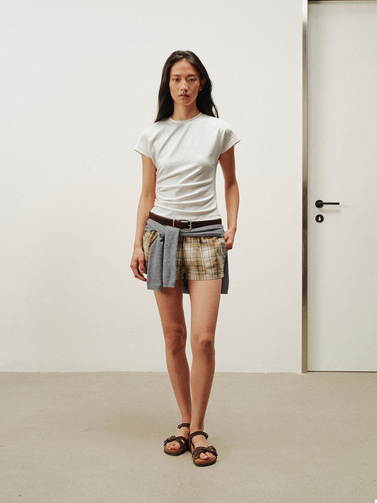 Check Shirt Minidress&Mini Shorts