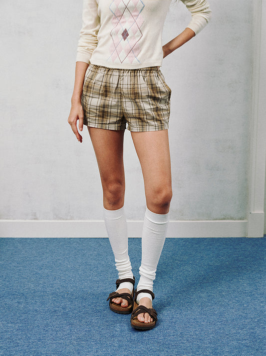 Check Shirt Minidress&Mini Shorts