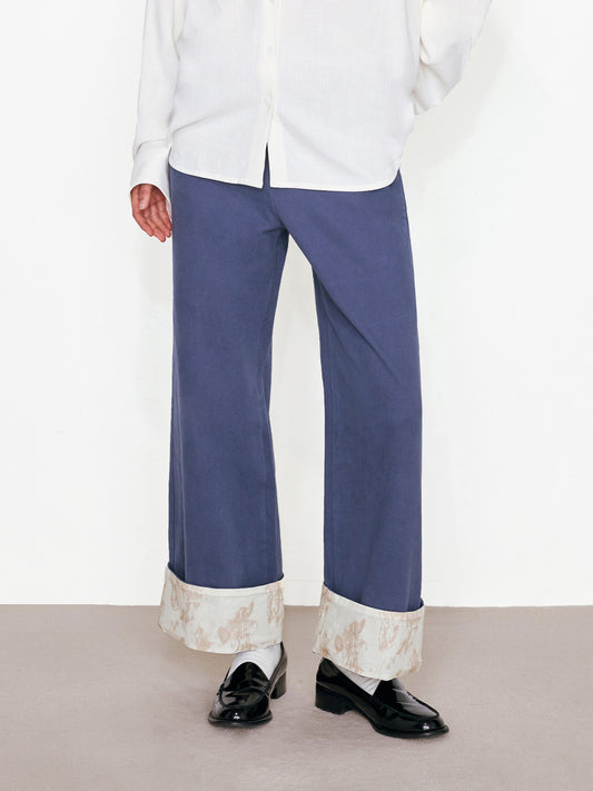 Printed Cargo Pants with Reversible Cuffs