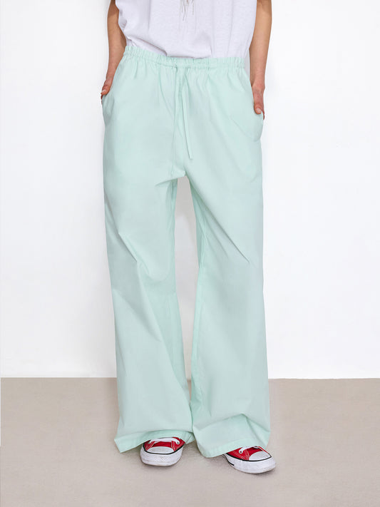 Elastic Waist Straight-Leg Pants