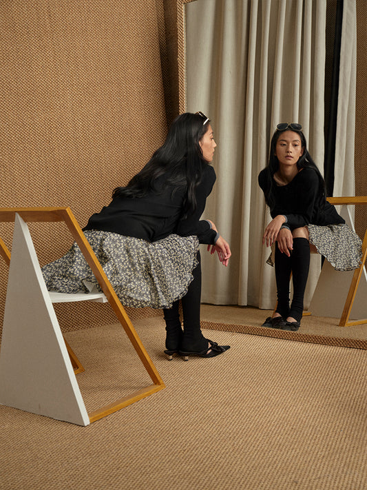 Layered floral skirt