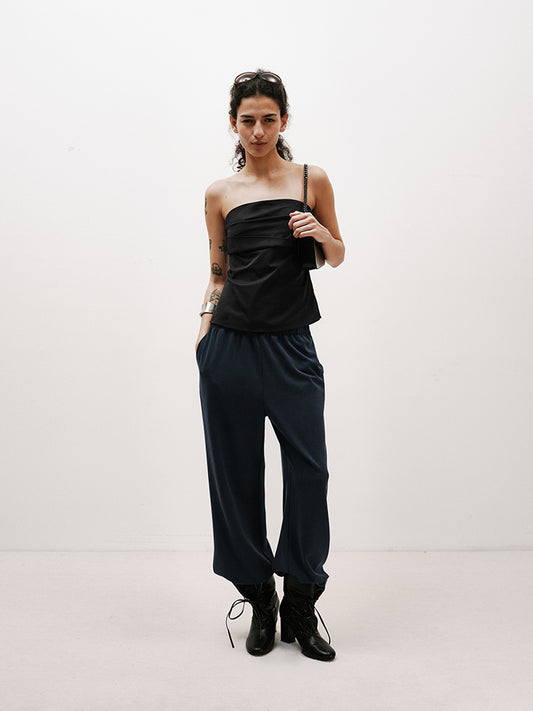 Drawstring Straight-Leg Casual Pants