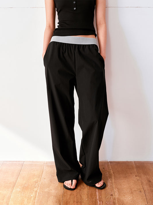 Nylon elastic-waist sport pants