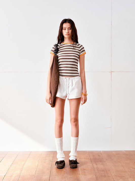 Striped Color-Block Crewneck T-shirt