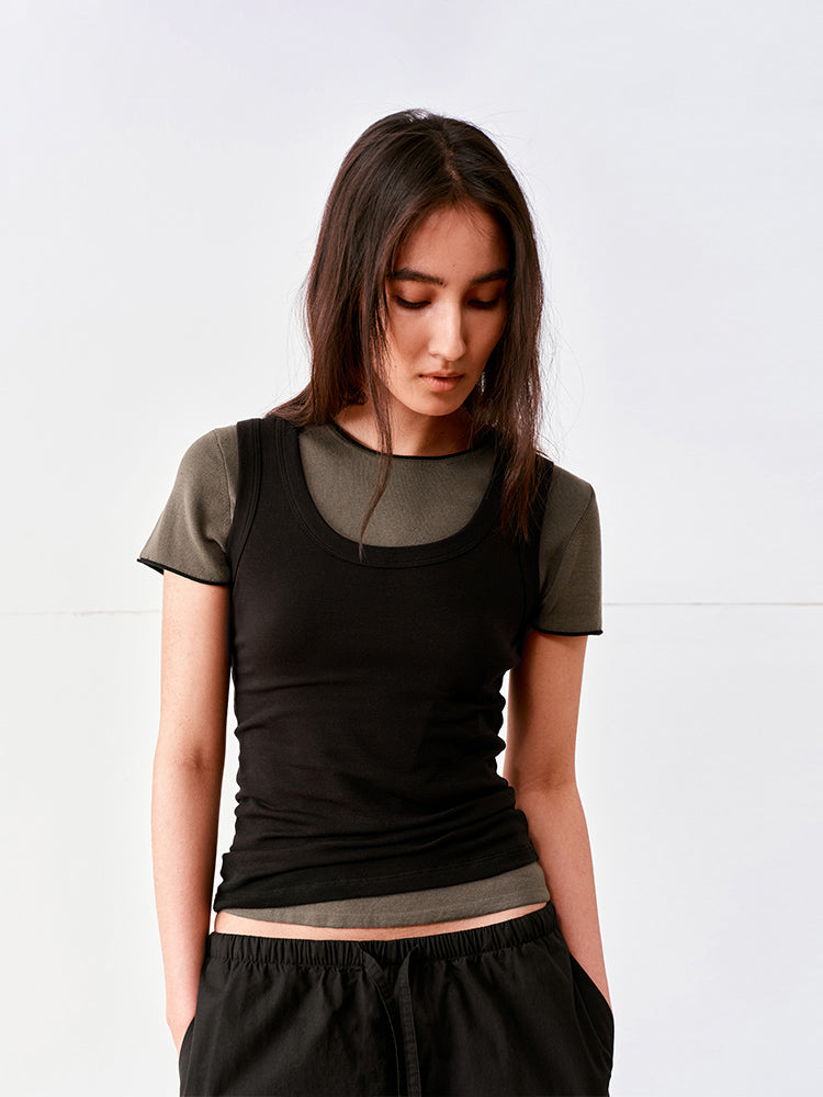 Tencel wool basic tank top