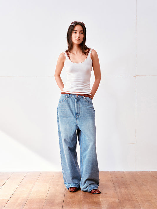 Low crotch Baggy-fit jeans