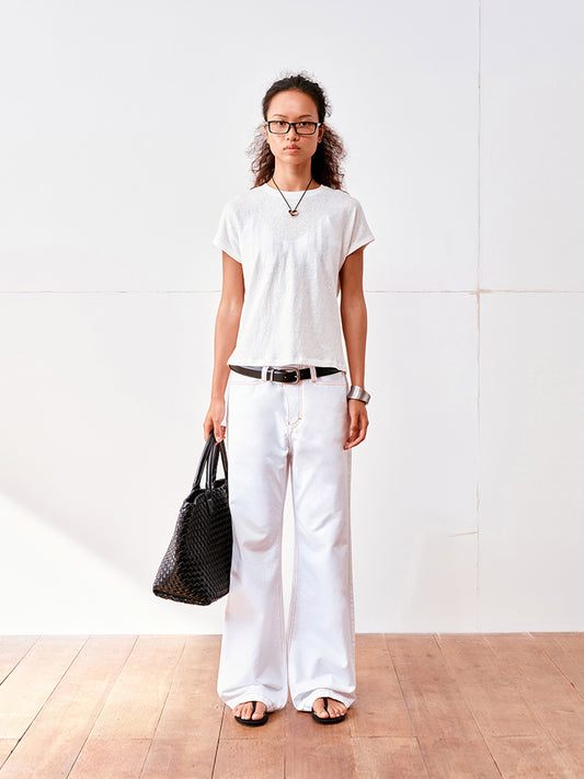 Cotton linen basic T-shirt