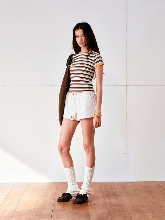 Striped Color-Block Crewneck T-shirt