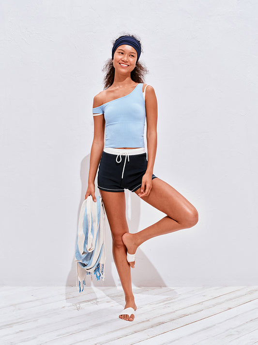 High-Waisted Athletic Sweat Shorts