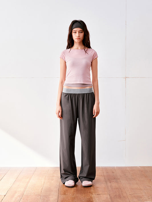 Boatneck Rolled-Sleeve T-shirt