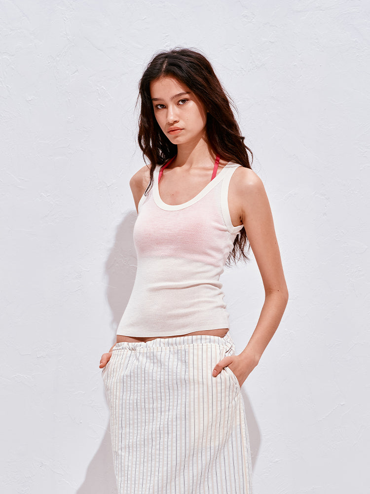 Wool acetate tank top