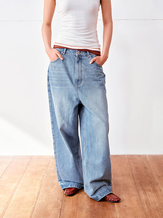Low crotch Baggy-fit jeans