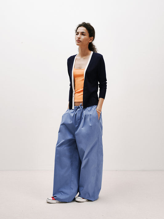 V-neck knitted cardigan