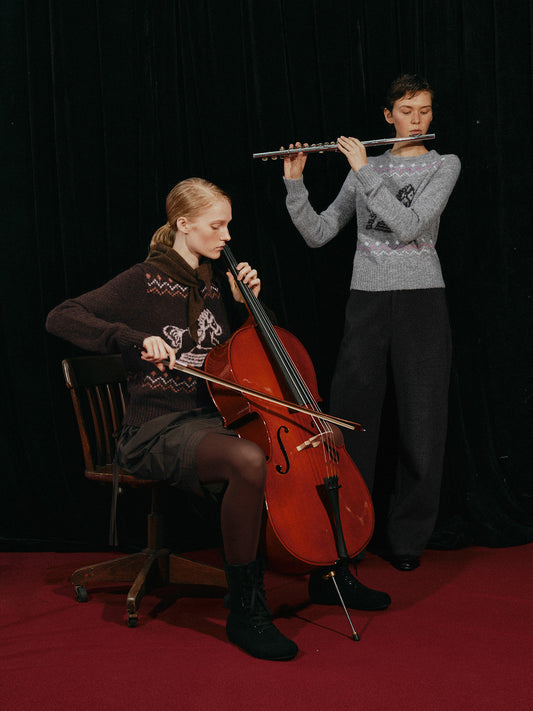 Rocking Horse Print Pullover Sweater