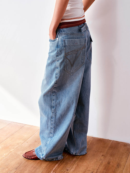 Low crotch Baggy-fit jeans