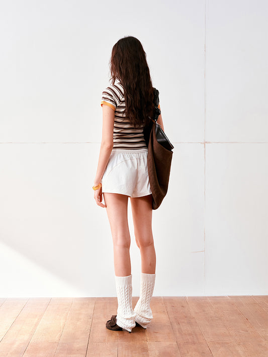 Striped Color-Block Crewneck T-shirt