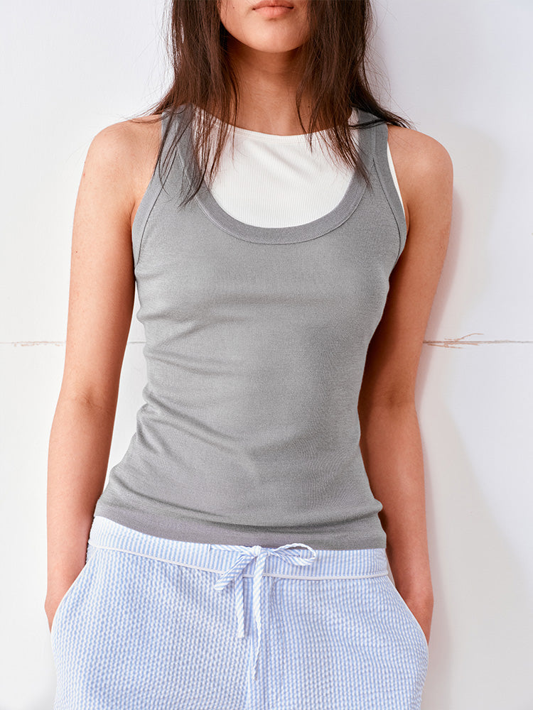 Wool acetate tank top