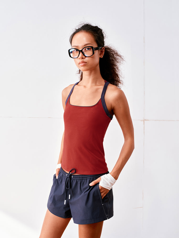 Lace trim tank top