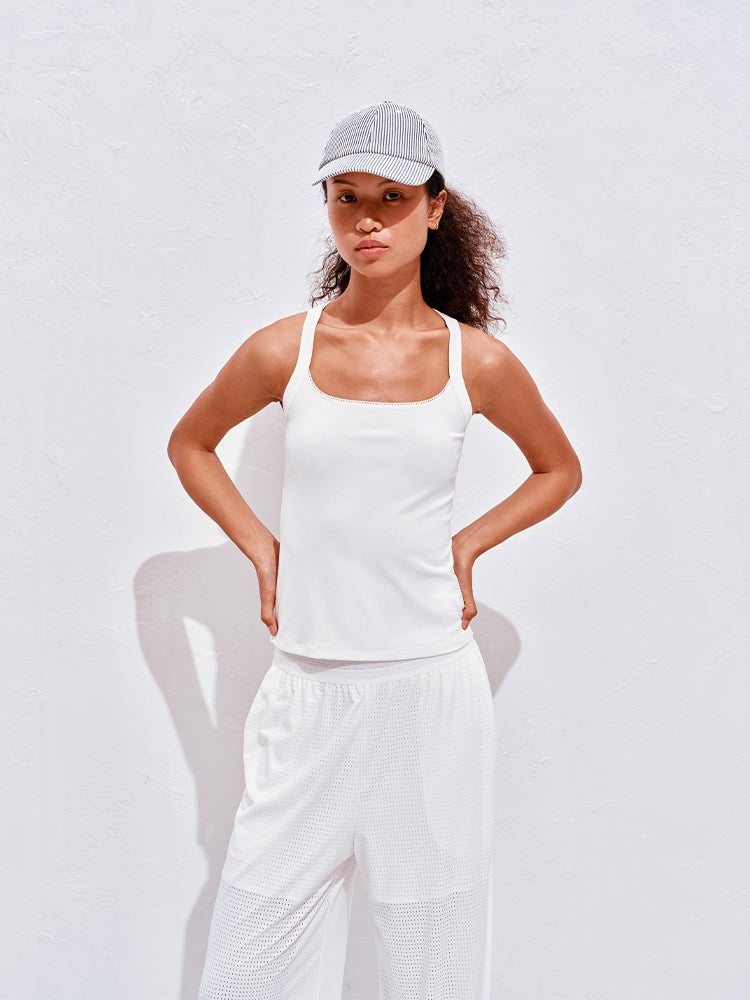 Lace trim tank top